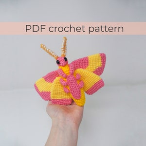 Rosy Maple Moth Crochet Pattern ~ Amigurumi PDF Patterns ~ ENGLISH instructions only