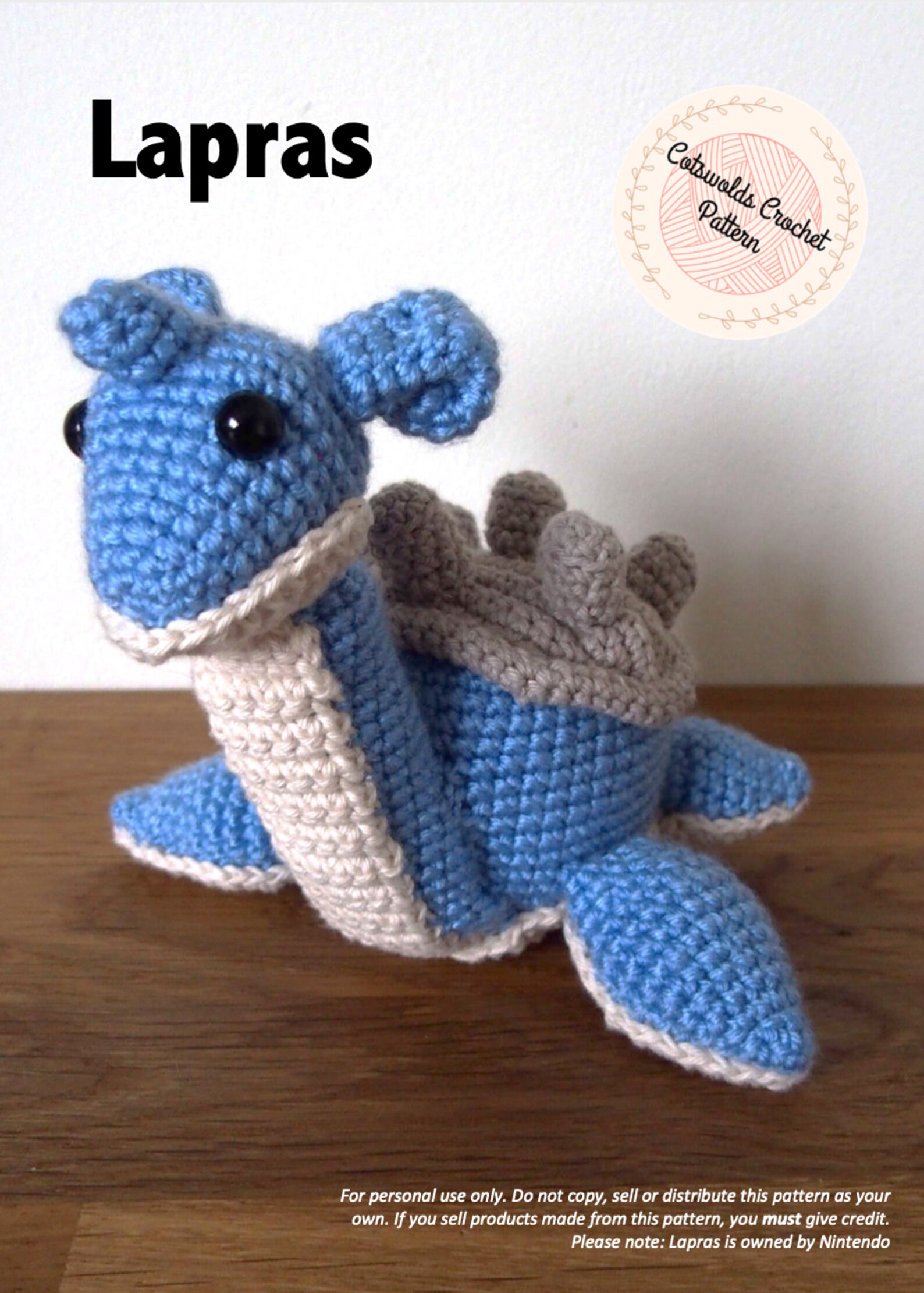 Lapras Pokemon Crochet Pattern PDF Amigurumi Pattern Etsy