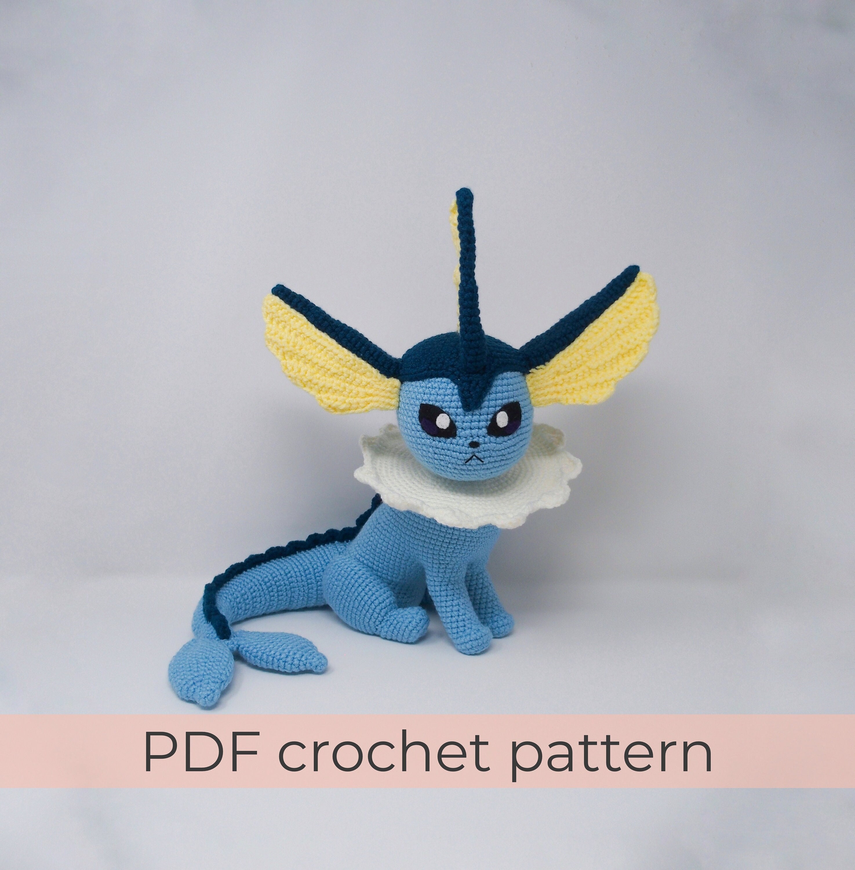 Vaporeon Crochet Pattern Amigurumi PDF Patterns ENGLISH