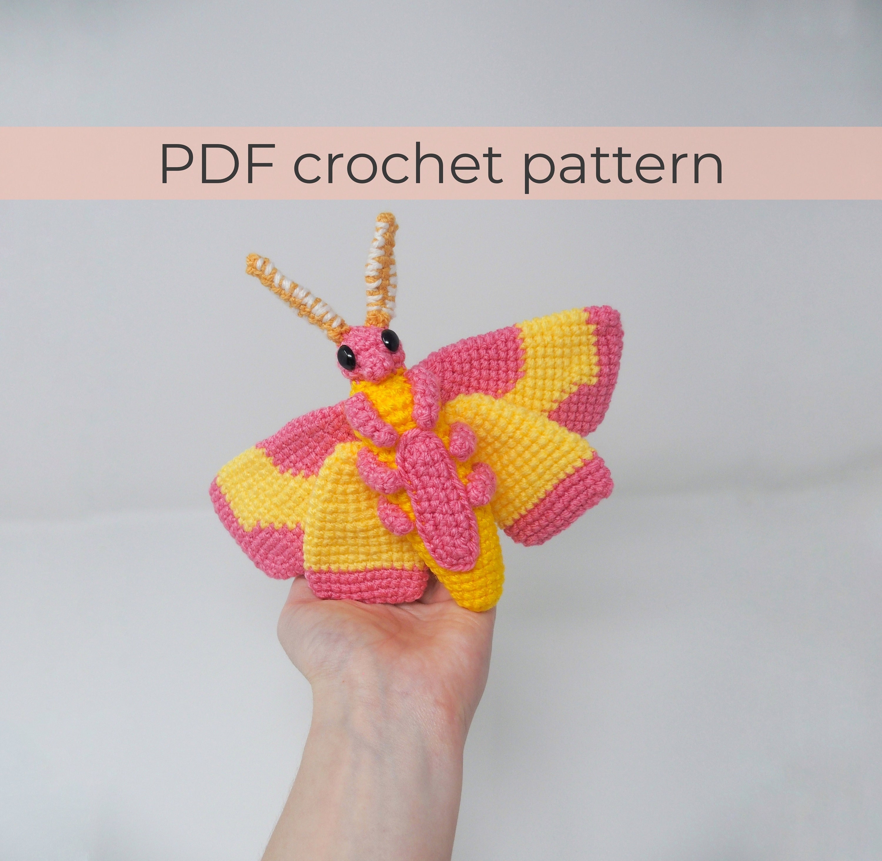 37 Moth Crochet Patterns for Amigurumi, Wearables, and Whimsical Home Decor 2 Rosy Maple Moth Crochet Pattern ~ Amigurumi Patterns ~