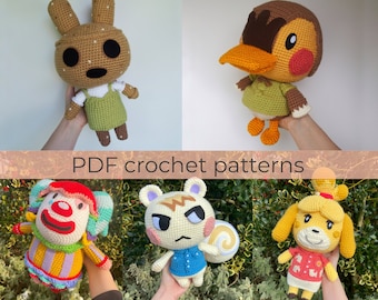 Crochet Pattern Bundle for Coco, Molly, Pietro, Marshal and Isabelle ~ Amigurumi PDF files ~ ENGLISH instructions only