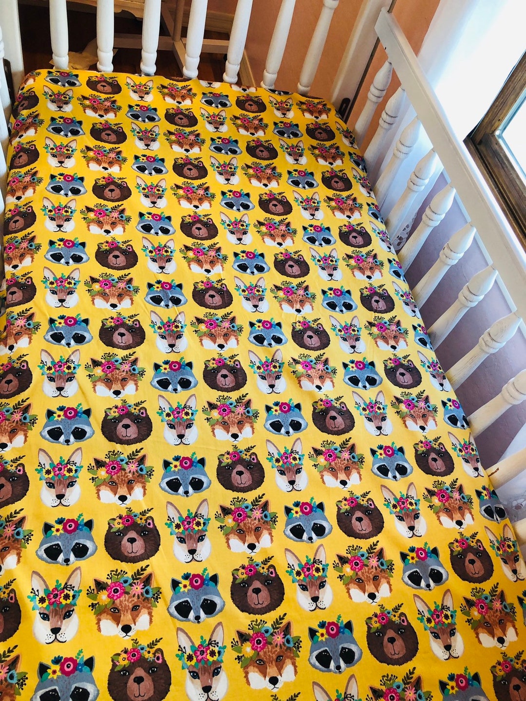 Boho Animals Crib Sheet Baby Girl Boho Animsl Crib Sheet Etsy