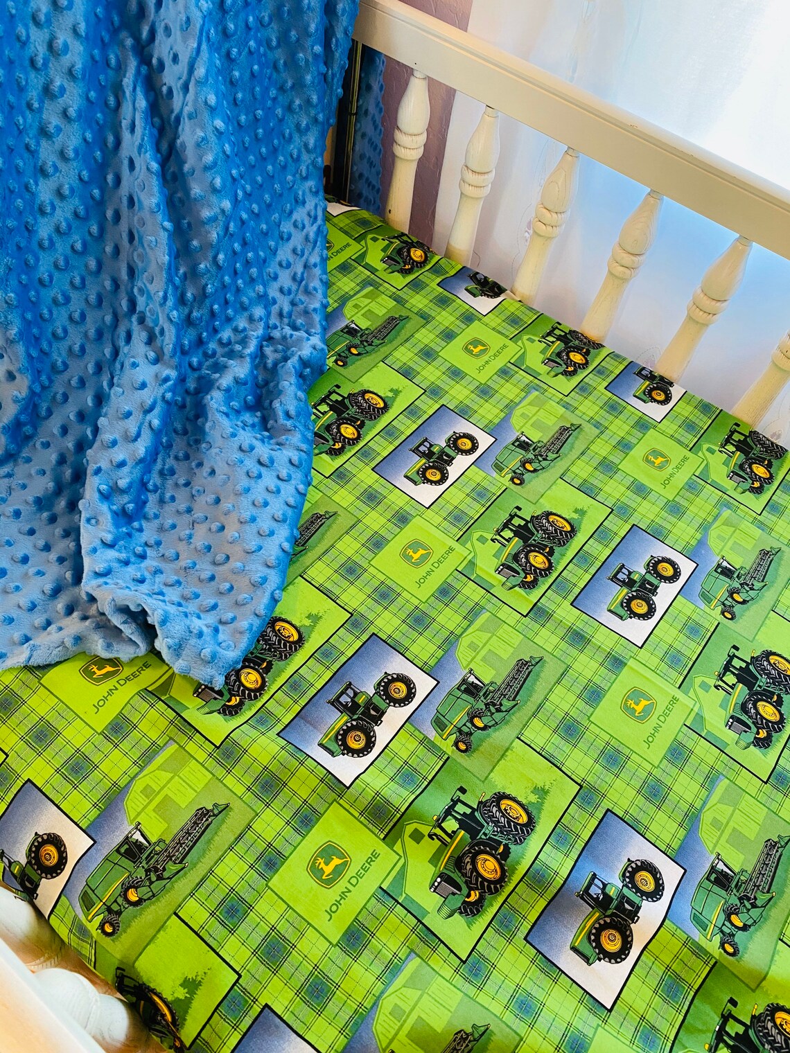 John Deere Crib Sheet John Deere Crib John Deere Nursery Etsy