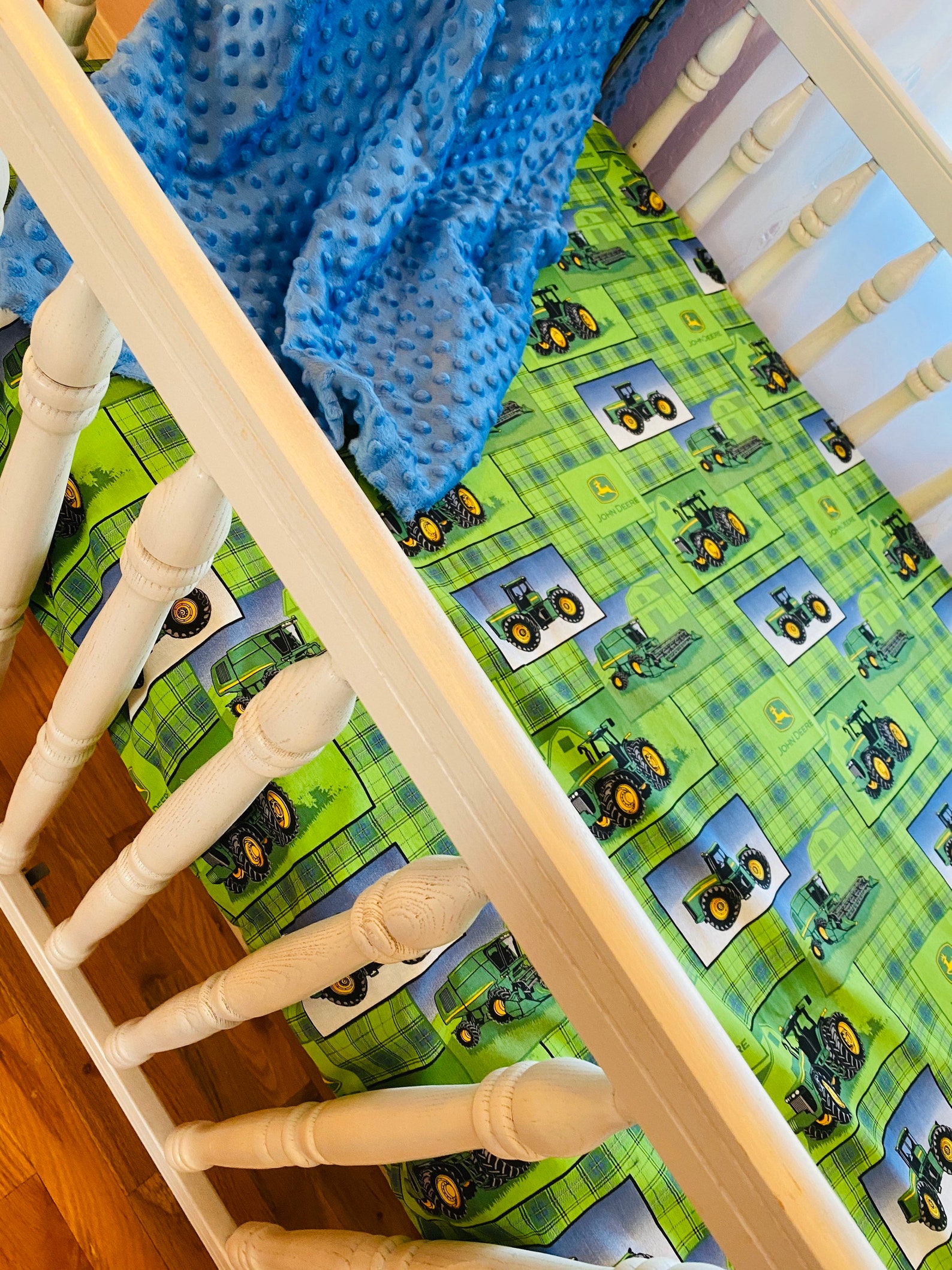 John Deere Crib Sheet John Deere Crib John Deere Nursery Etsy