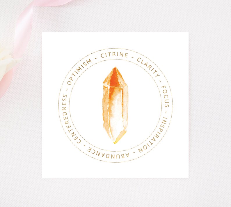 Citrine Crystal Display Card Printable Jewelry Card - Etsy