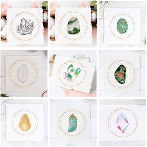 60 Printable Crystal Meaning Cards SET ONE Gemstone Display Cards ...