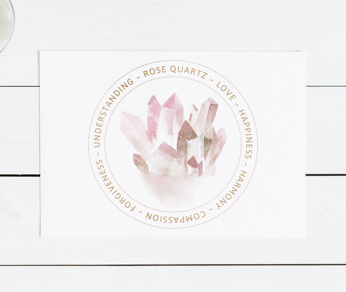 Rose Quartz Crystal Meaning Card Printable Display Card Heart Chakra