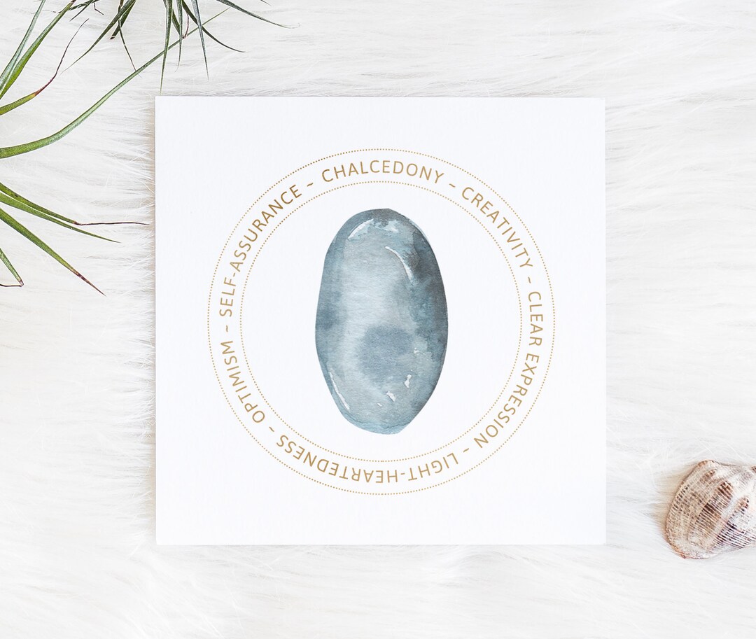 Blue Chalcedony Jewelry Card Jewelry Display Card Printable Gemstone ...