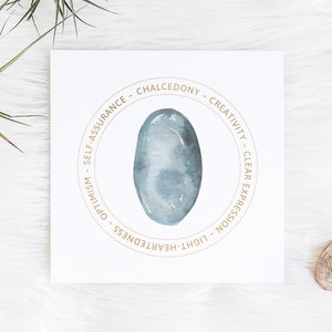 Blue Chalcedony Jewelry Card Jewelry Display Card Printable Gemstone ...
