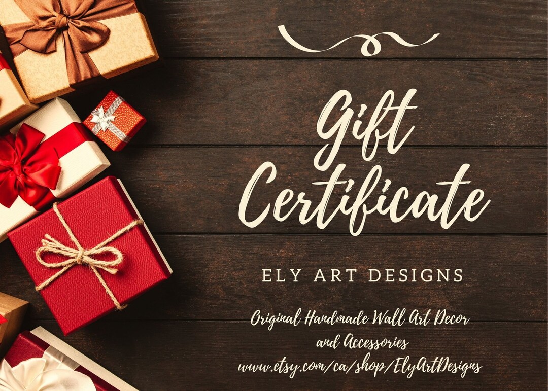 Electronic Gift Certificate Ecard Gift Card Virtual Coupon Etsy