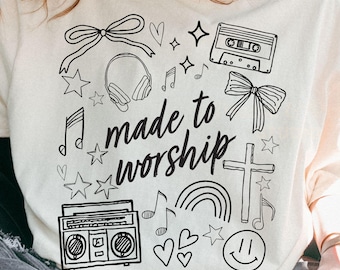 Made to Worship PNG, Trendy faith png, Christian Doodle Graphic (Digital Download)