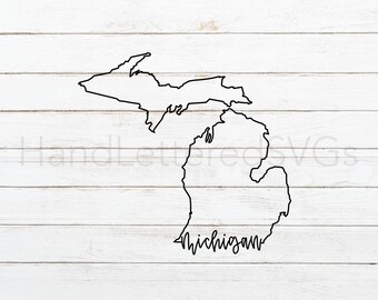 Michigan Outline Svg Etsy