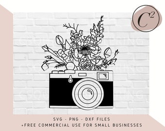 Download Camera Floral Svg Etsy
