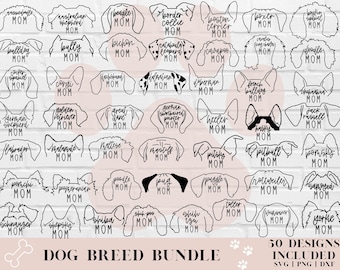 Hond moeder SVG, hond SVG-bundel, hond SVG, hondenras svg, hond gezicht svg, pootafdruk svg