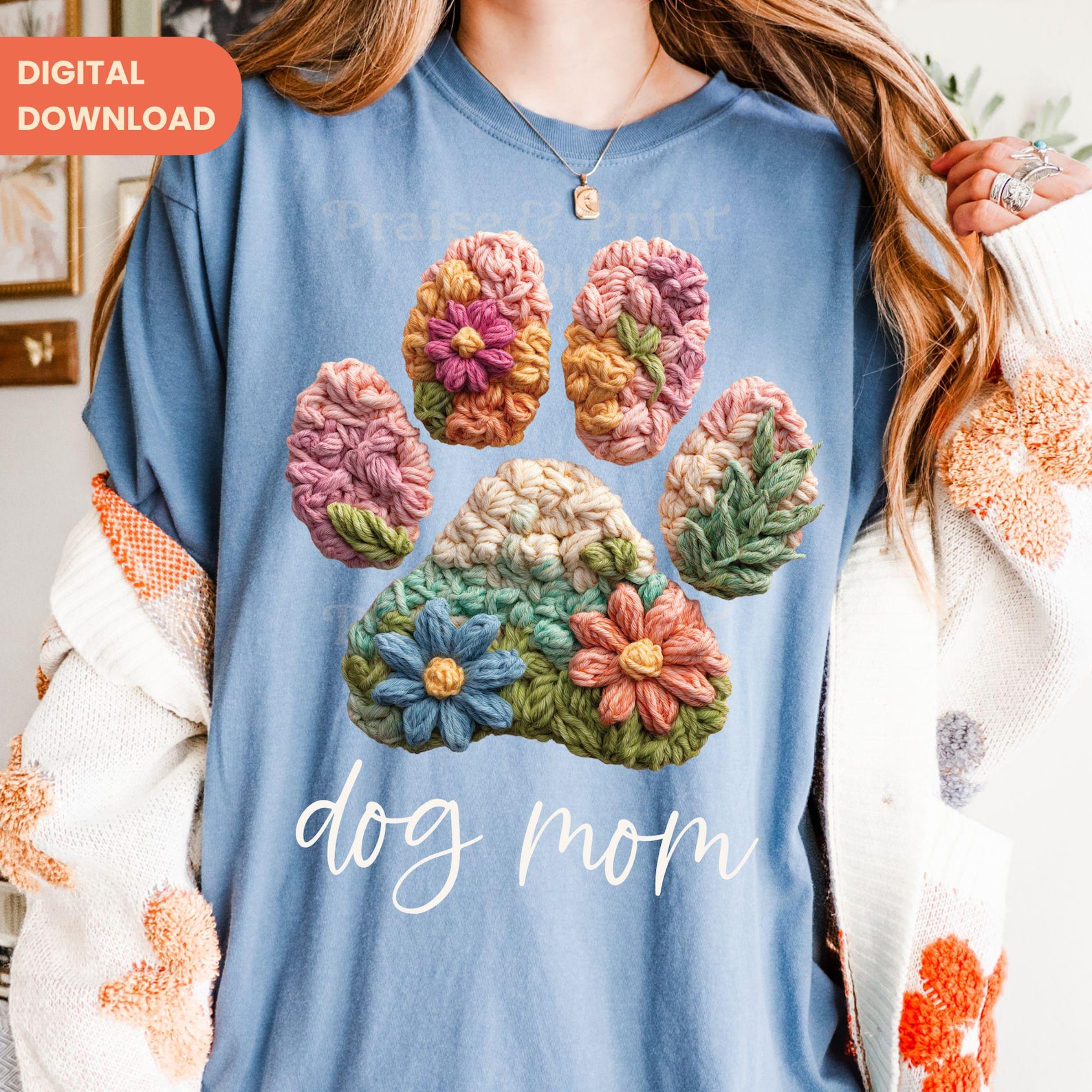 Dog Mom Floral Paw Print PNG, Sublimation Design (digital Download) - Etsy