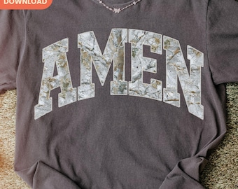 Amen Camo PNG, christelijke ontwerpen voor shirts, bijbelvers-shirtafbeelding, digitale download