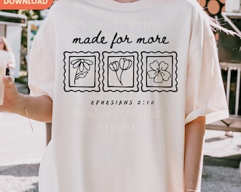 Christian T-shirt SVG, Floral Design, Bible Verse (Digital Download)