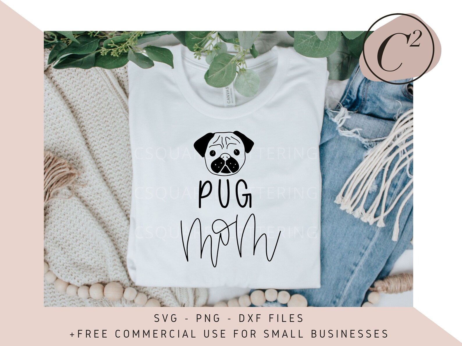 Download Pug Mom SVG Dog Mom SVG Pug svg Hand Lettered SVG Dog svg | Etsy