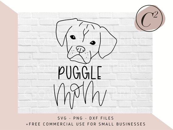 Download Puggle Svg Dog Mom Svg Puggle Mom Svg Hand Lettered Svg Etsy