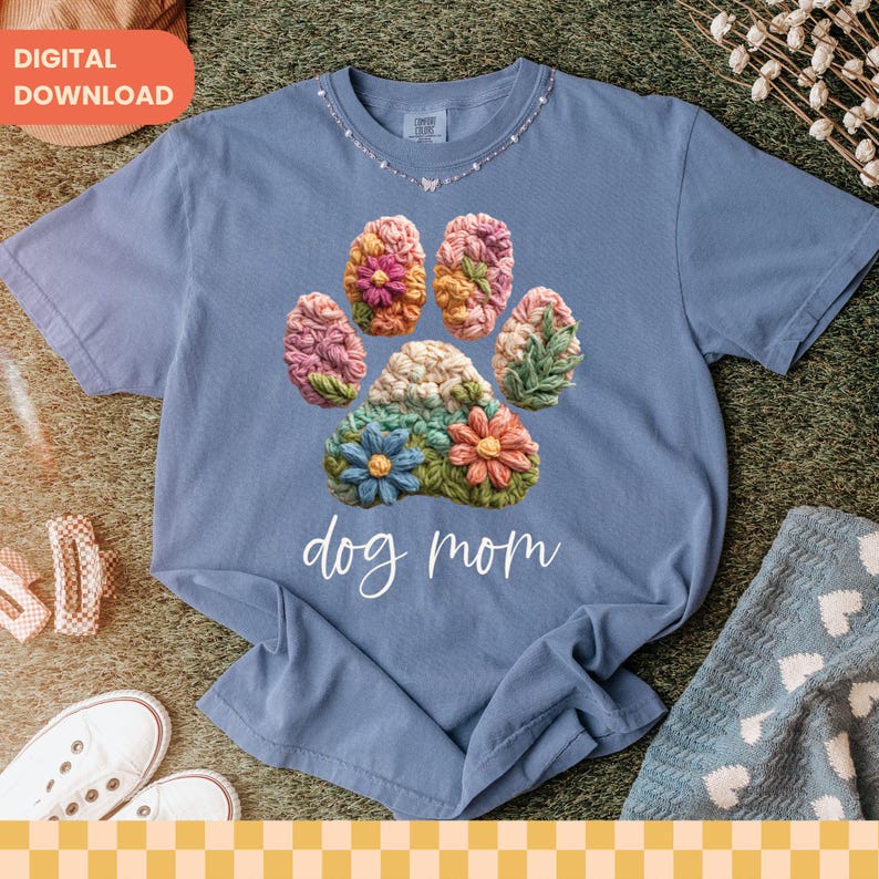 Dog Mom Floral Paw Print PNG, Sublimation Design (digital Download) - Etsy