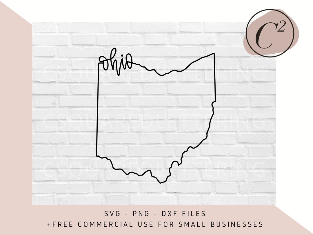 Ohio SVG, Hand Lettered SVG, Ohio Outline Svg, Cut Files for Cricut ...