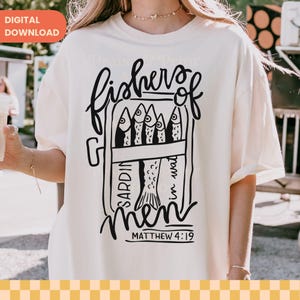 Fishers of Men PNG, Christian Shirt PNG, Bible Verse Sublimation Design SVG, Christian Summer Graphic for T-Shirts, Digital Download
