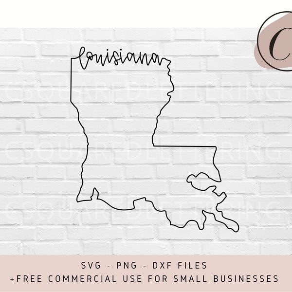 Louisiana SVG, Hand beschriftet SVG, Louisiana svg, Louisiana Umriss svg, geschnittene Dateien für Cricut, svg, png, dxf