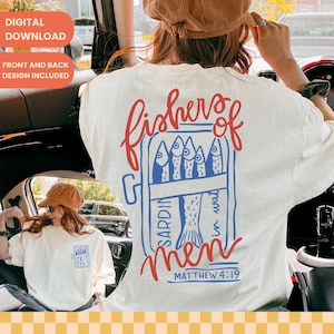 Fishers of Men PNG, Christian Shirt PNG, Bible Verse Sublimation Design SVG, Christian Summer Graphic for T-Shirts, Digital Download