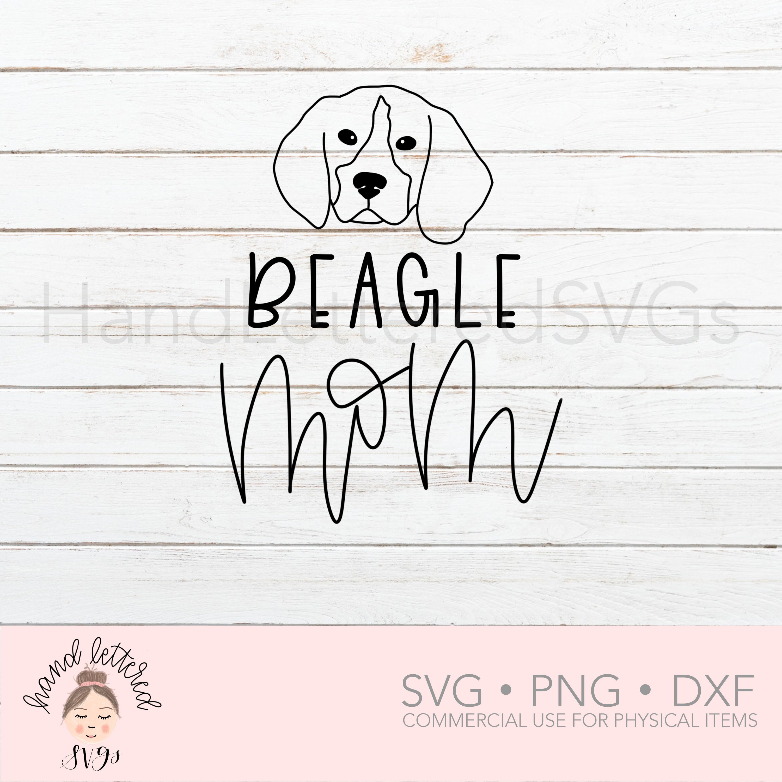 Beagle Mom SVG Dog Mom SVG Beagle svg Hand Lettered SVG | Etsy