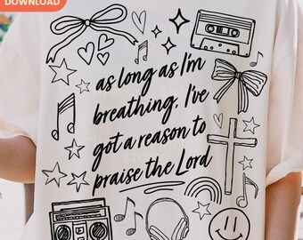 Praise the Lord PNG, Trendy faith png, Christian Doodle Graphic (Digital Download)