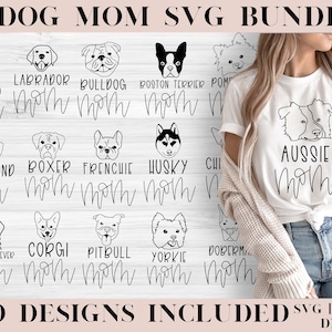Dog mom SVG, Dog SVG Bundle, Dog SVG, Dog breed svg, dog face svg, paw print svg