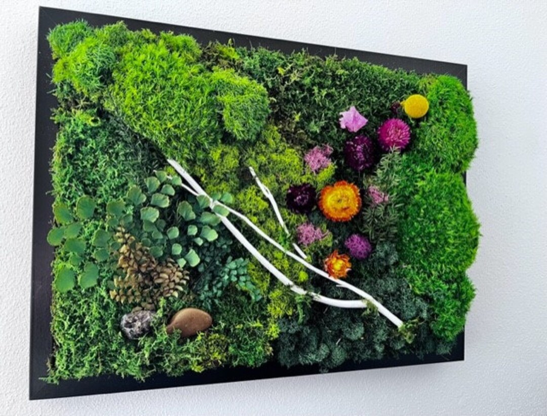 Unique Moss Wall Art Plant Wall Art floral Moss Wall Preserved Moss Art