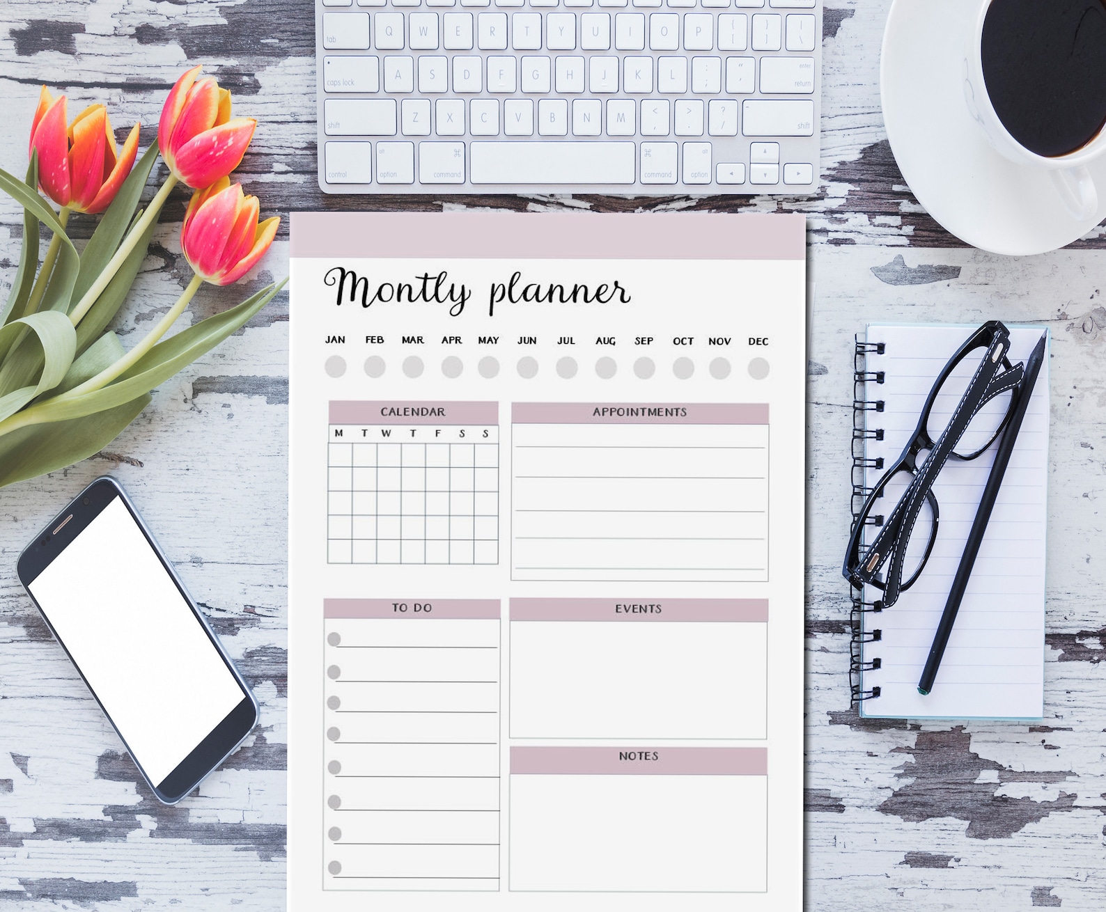 MONTLY PLANNER PRINTABLE Undated for Instant Download Montly Etsy MONTLY PLANNER PRINTABLE Undated for Instant Download Montly Etsy