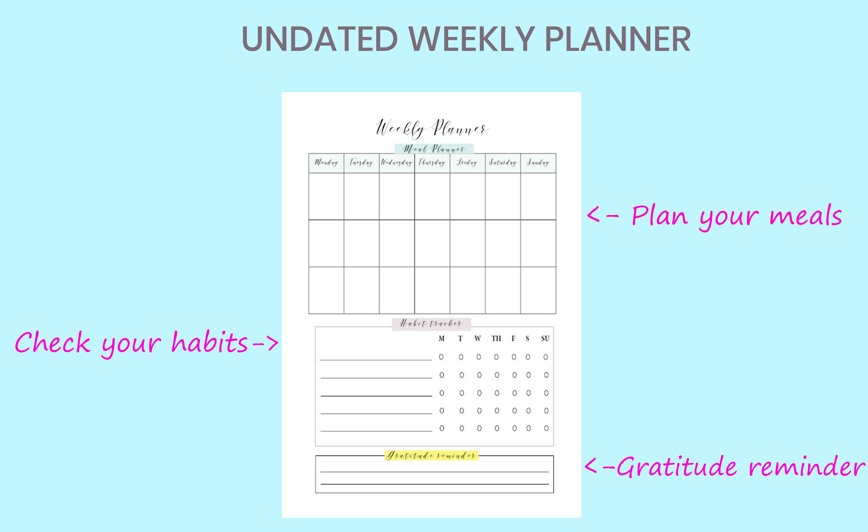 MONTLY PLANNER 2021 Printable for instant download 2 pages Etsy