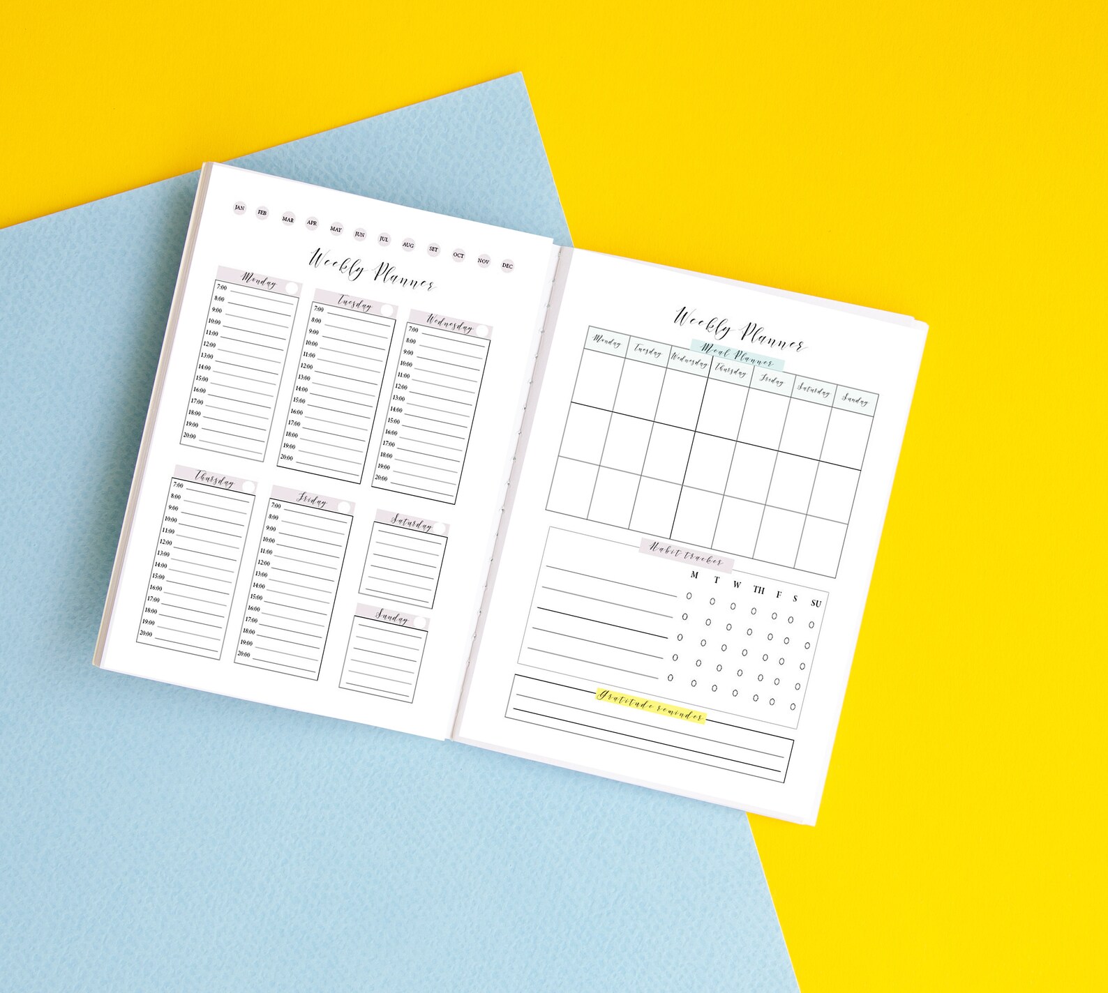 MONTLY PLANNER 2021 Printable for instant download 2 pages | Etsy