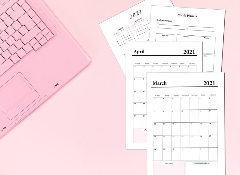 MONTLY PLANNER 2021 PRINTABLE for Instant Download Dated | Etsy