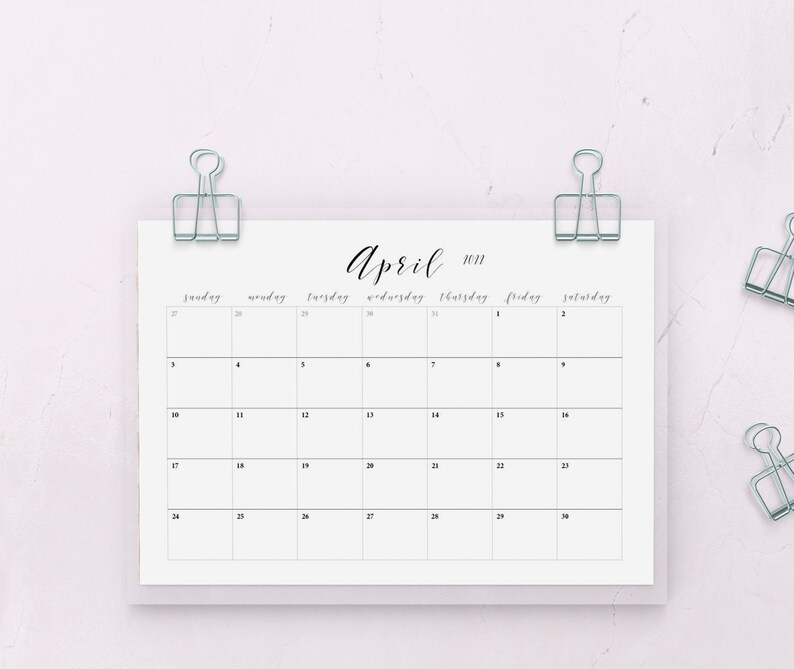 CALENDAR 2022 PRINTABLE Montly Planner Insert Calendar Refill Etsy