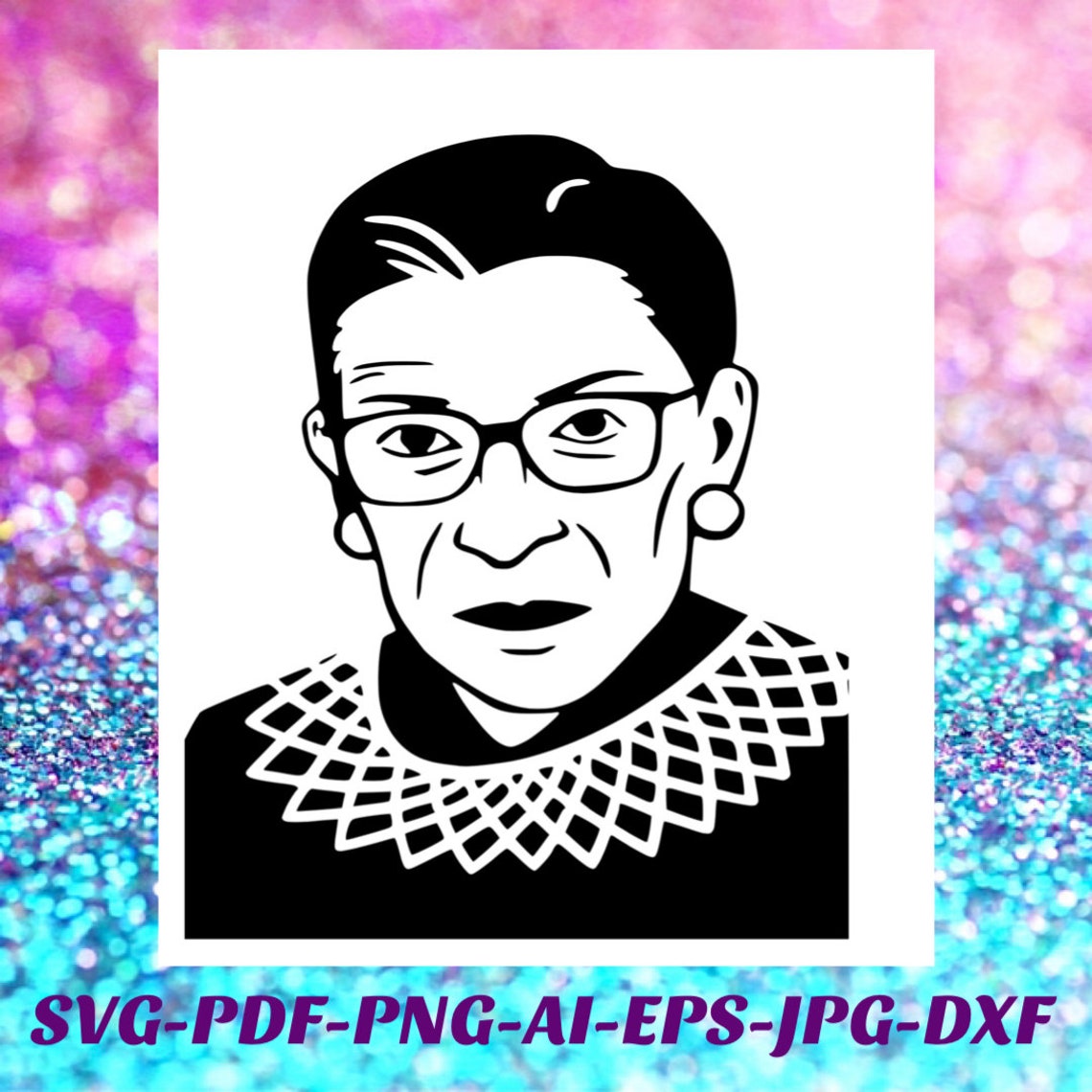 Download RBG SVG Ruth Bader Ginsburg Png file bundle Cricut Silhouette | Etsy