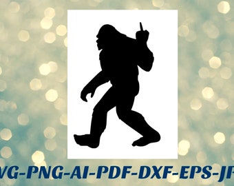 Bigfoot svg file Middle finger PNG file bundle Cricut Cameo Silhouette vinyl decal, iron on, heat transfer vinyl, infusible ink, sublimation