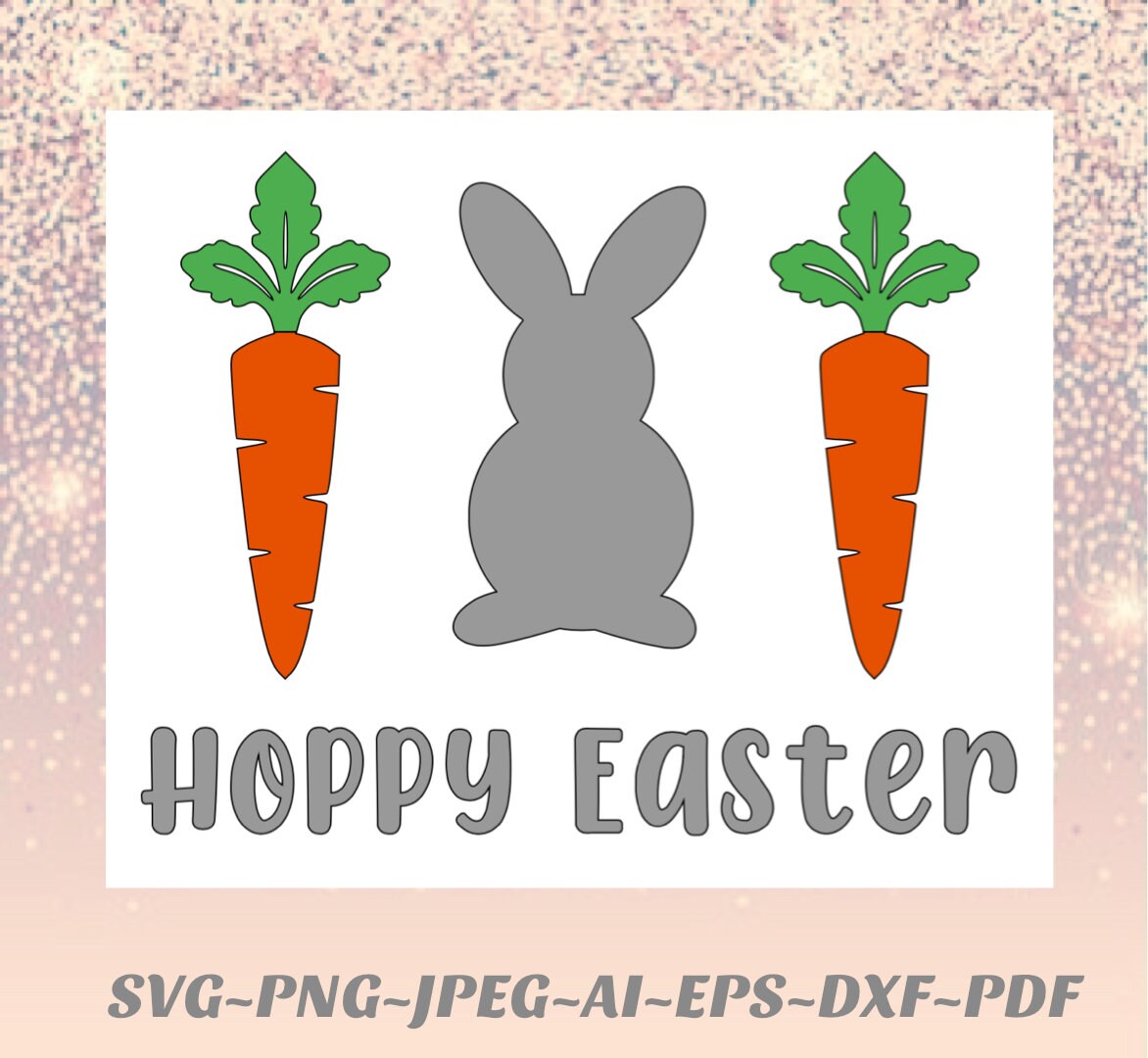 Easter svg file hoppy Easter bunny svg file Easter Png file Cricut vinyl  decal, sublimation infusible ink, heat transfer vinyl, iron on, htv