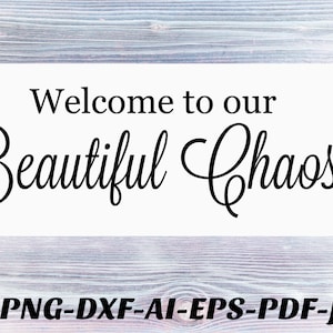 Gradito segno svg file Beautiful Chaos firma Png file Cricut Cameo Silhouette decalcomania vinile, stencil, ferro, trasferimento calore vinile inchiostro infuso