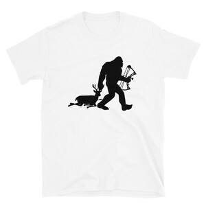 Big foot Short-Sleeve Unisex T-Shirt Bigfoot tee deer hunter shirt bow hunt shirt yeti Sasquatch White