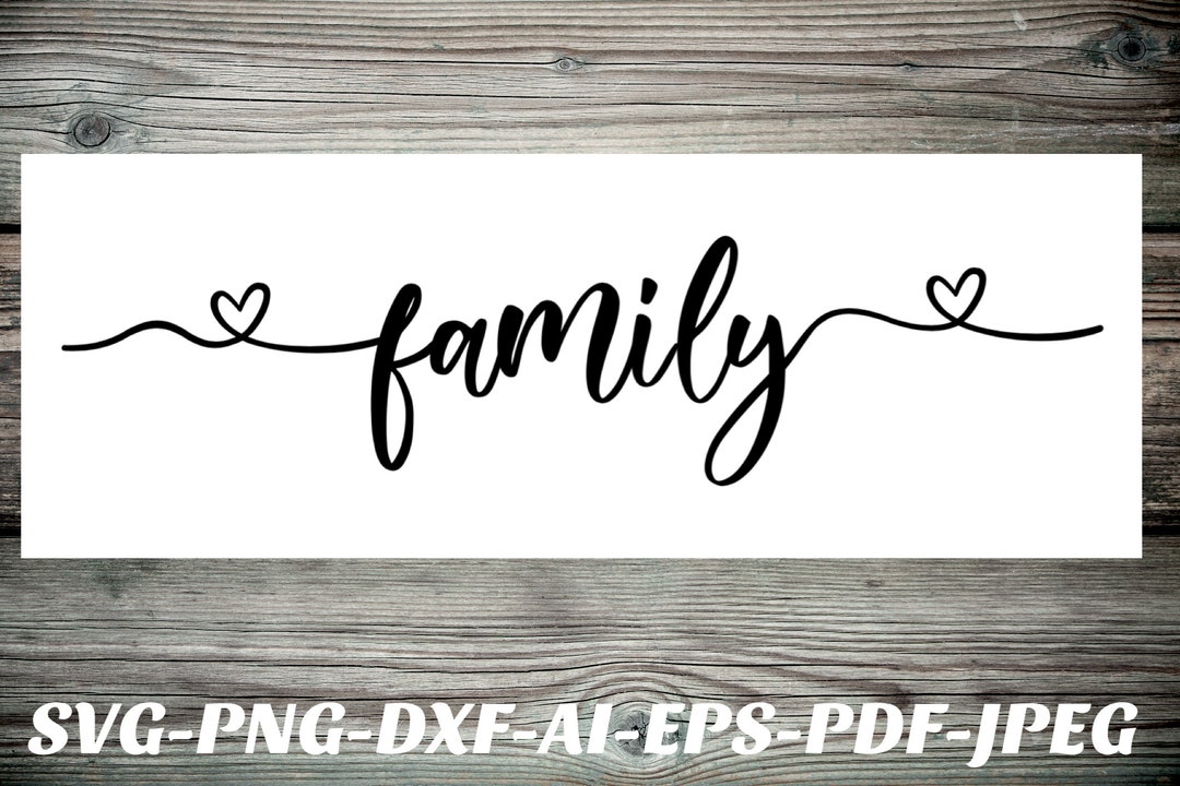 Family Heart Sign Making SVG Png File Bundle for Cricut Cameo ...