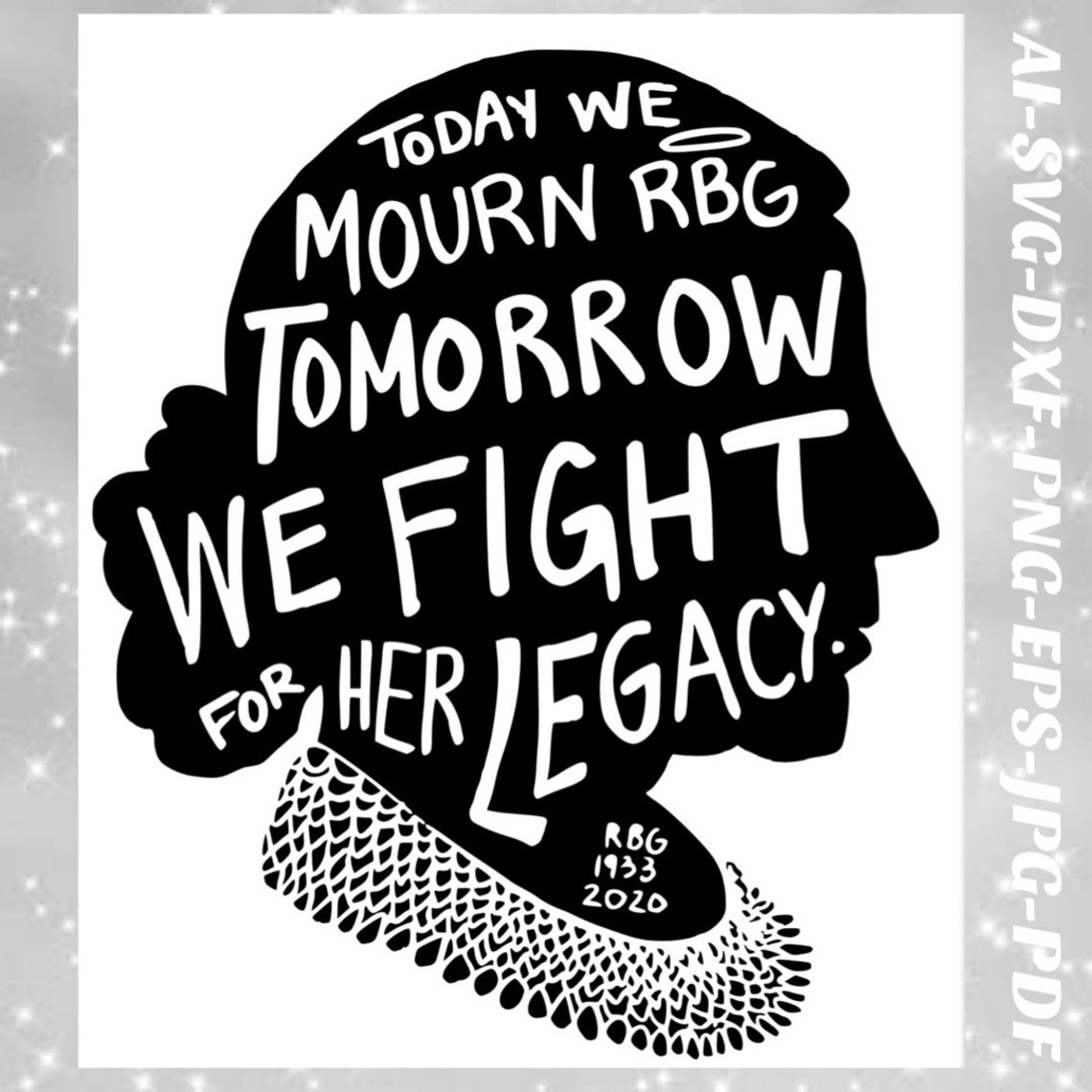 Download RBG svg file Ruth Bader Ginsburg Png file bundle Cricut ...