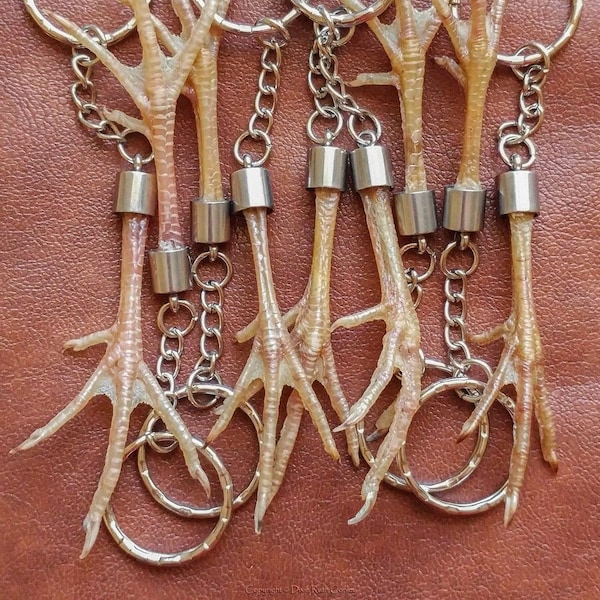 Natural Quail Foot Keychains