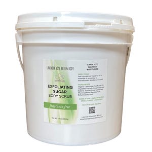 Gallon Unscented Exfoliating Sugar Scrub / Fragrance Free / Vegan Skin Care