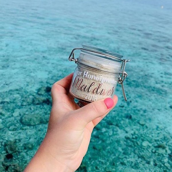 Personalised Honeymoon sand jar | wedding gift | gifts for bride