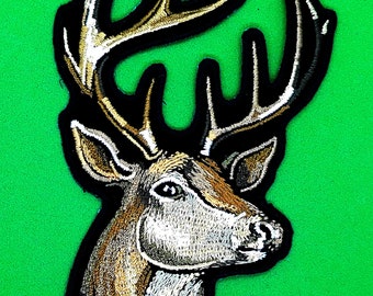 Jacket MASSIVE Deer Hunters Iron-On Embroidered Patch Big Deer Stag Hunting Patch Embroidery Iron-On Patch For Clothes Backpack 196