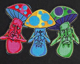 Finely made mushroom iron on patchesstick on patchesstickerplant patchesmushroom decorscrapbook decorappliques
