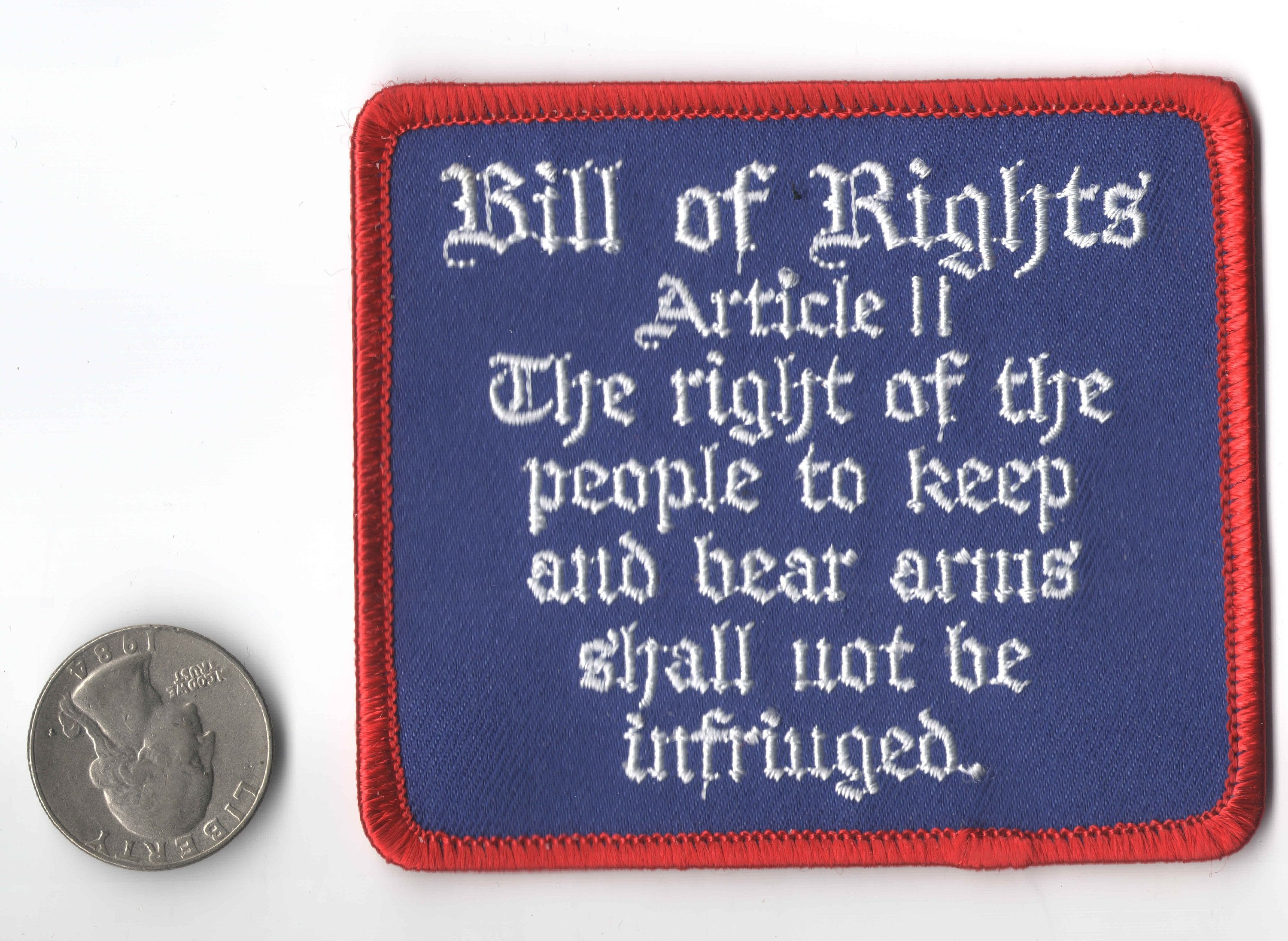 The 2nd Amendment Shall Not Be Infringed Iron On Sew On Embroidered Patch 3 1/2